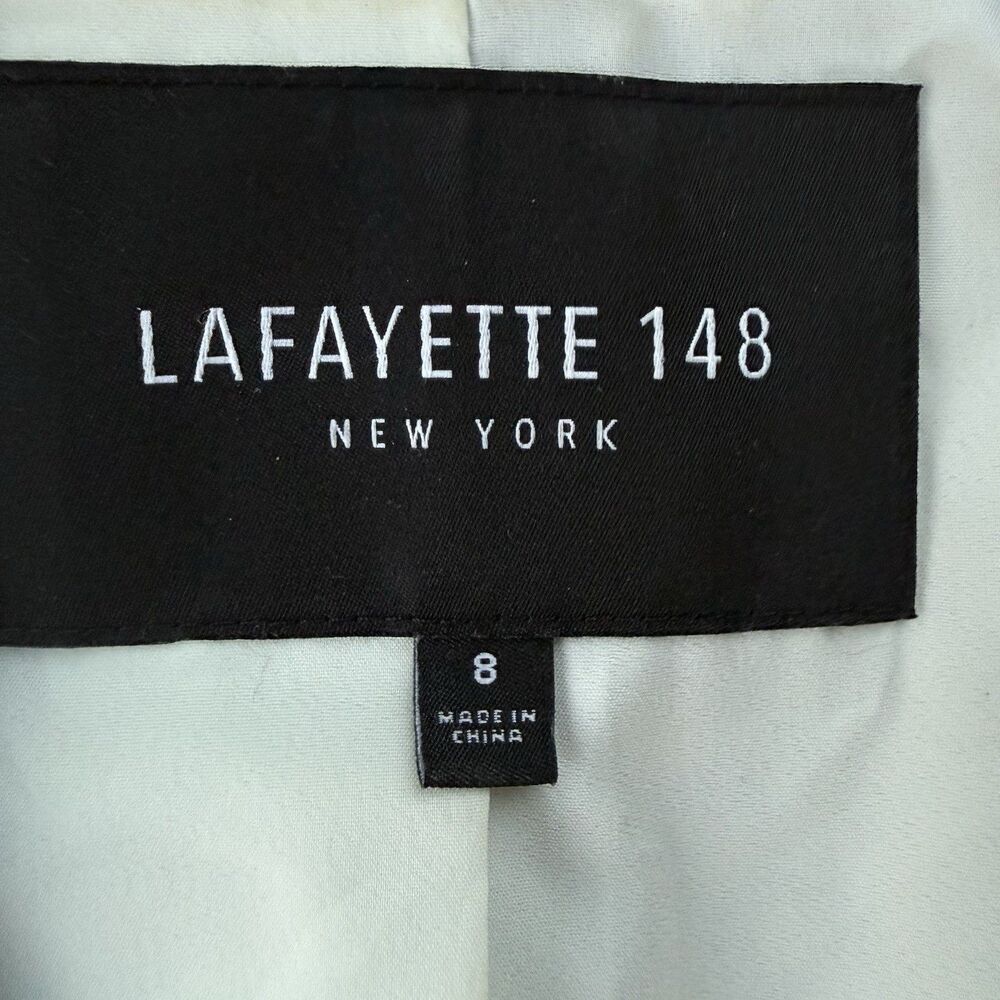 Lafayette 148 Women’s 8 Jasmine Stripe Blazer 93% Linen Blend Glaze Blue $598 - Picture 6 of 15